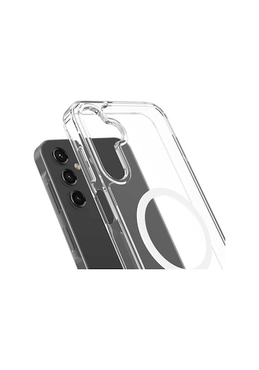 Samsung Galaxy S24 Fe Kılıf Magsafe Wireless Kablosuz Şarj Uyumlu Manyetik Şeffaf Kapak