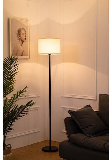 RİOLİGHT VİNTAGE,RUSTİK,RETRO SİYAH METAL GÖVDE KREM KUMAŞ BAŞLIK