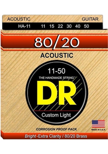 Dr Ha-11 Hi-beam 80/20 Akustik Gitar Teli Custom Light 11-50