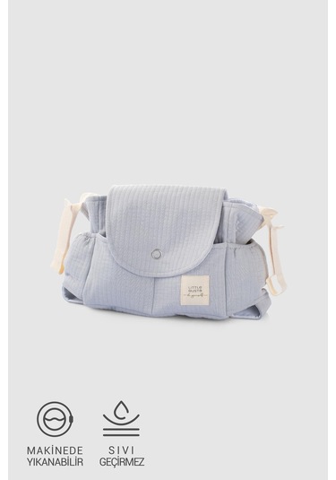 Sıvı Geçirmez Bebek Arabası Organizer Çantası Kapitone Gri Desenli Gri