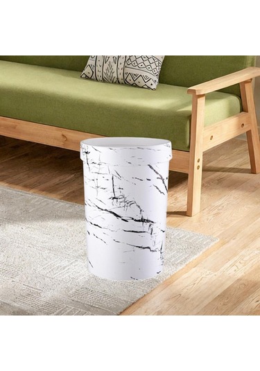 Suntek Çöp Kovası Banyo Oturma Odası 18cmx26cm-beyaz Beyaz
