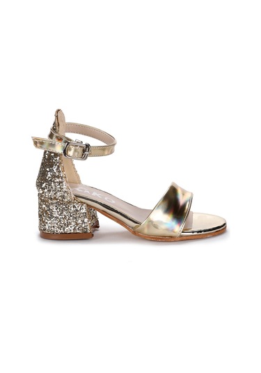 Sheila Günlük Kız Çocuk 3 Cm Topuklu Sandalet Abiye Ayakkabı Gümüş