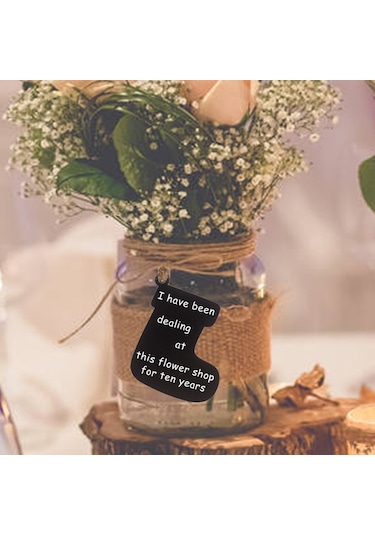 Cbtx 10 Adet/takım Mini Asılı Ahşap Mesaj Panosu Ev Tatil Dekor Kordon Kara Tahta Çan