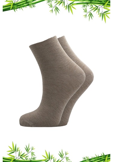 Bambu Kadın Çok Renkli Yarım Konç Diyabetik Şeker Çorabı Sıkmayan Çorap 6'lı Paket Çok Renkli