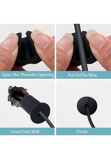 Homyl 6 Adet Kablo Yönlendirme Grommet& 39 İ Starlink Siyah