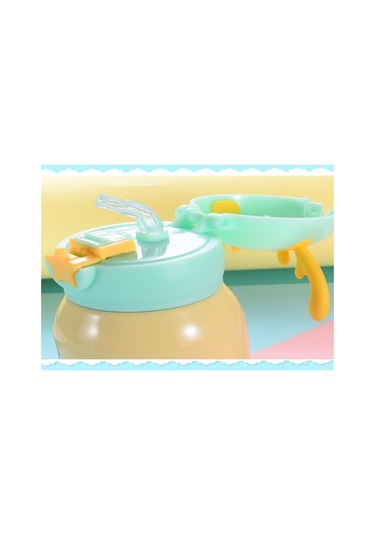 Skycity Çocuklar İçin Akıllı Paslanmaz Çelik Suluk, Kargo Koluyla Dışarıda Kullanım, 500ml Sarı, Öğrencilere Ve Hediyelere Uygun Sarı