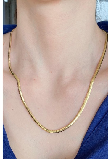 Zümrüt Sarraf 14 Ayar Yeşil Altın Kadın Tondo Ezme Zincir Kolye N11.47503