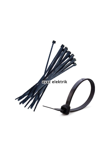 4.8X400 Mm Siyah Kablo Bağı Cırt Kelepçe 100 Adet