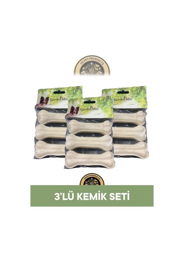Garden Mix 3'lü Set Sütlü Deri Kemik 10 Cm 9x40 Gram