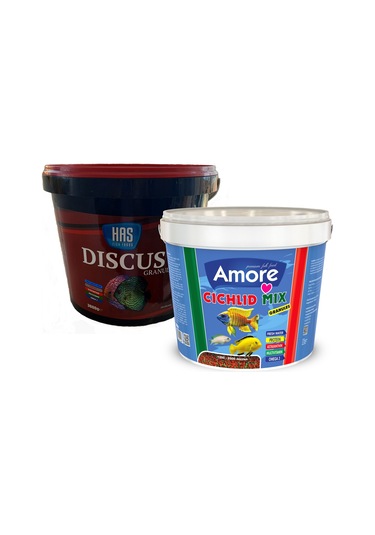 Discus Granül ve Cichlid Mix Granules Kova Akvaryum Balık Yemi