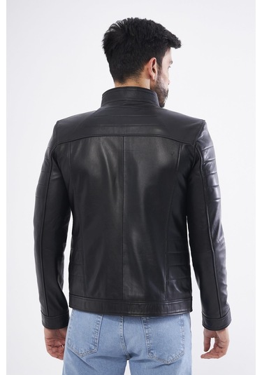 Derinss Der224 Hakiki Deri Erkek Siyah Mont 001