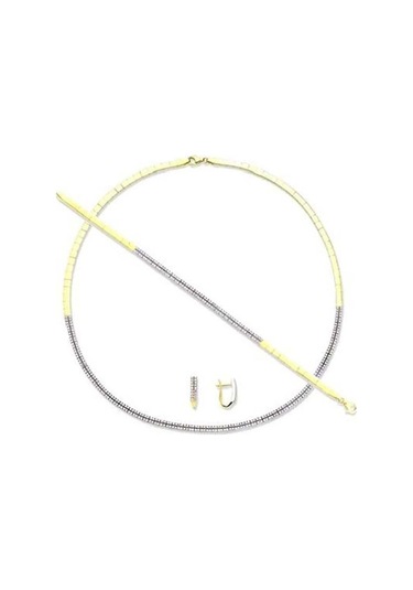 Oval Düğün Takım 24,13 Gram 2 Sıra Iki Renkli 14 Ayar Altın
