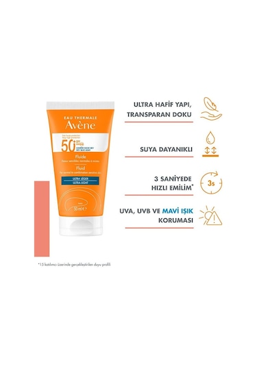 Avene Fluid 3 Second Absorption Ultra Light Güneş Kremi SPF50+ 2 x 50 ML