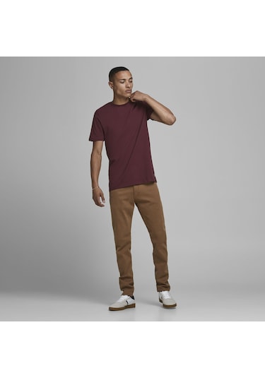 Jack & Jones Bisiklet Yaka Basic Tisört-Organic 12156101 Port Royale Bordo Jack & Jones Bisiklet Yaka Basic Tisört-Organic 12156101 Port Royale Bordo
