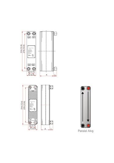 Mıt Mb-04 Lehimli Tip Plakalı Isı Eşanjör (12 Plakalı)