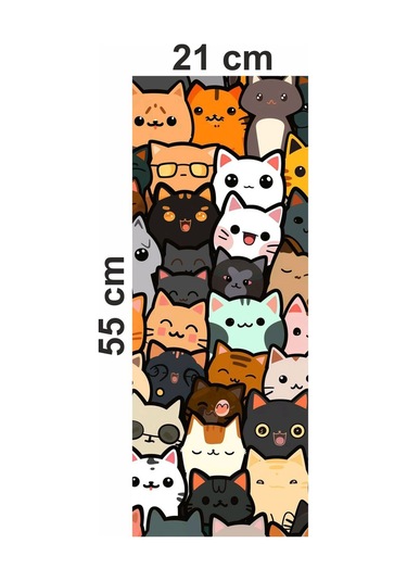Çılgın Kediler Baskılı Araç Kapı Direk Kaplama Folyo Sticker 2'li Sağ&sol