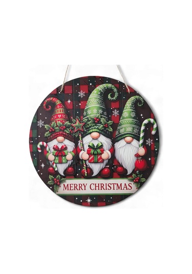 Yılbaşı Cüceleri Kapı Ve Duvar Süsü Merry Christmas 2 30x30