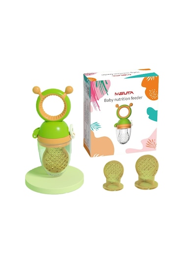 Supercarrier Meyve - Sebze Silikon Alıştırıcı Püre Emziği Yeşil