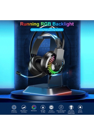 Leezsing Ovleng Gt68 Rgb Aydınlatmalı Oyun Kulaklığı - Mikrofonlu, 3.5mm Ve Usb Bağlantılı, Ayarlanabilir Ses Kontrollü