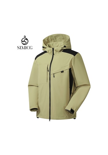 Erkek Dağcılık Nefes Alabilen Rüzgarlık Spor Ceketi Haki
