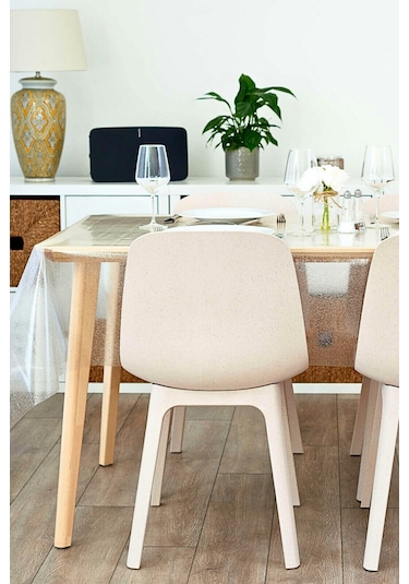 Gümüş Simli Şeffaf Muşamba Masa Örtüsü - Farklı Ölçülerde