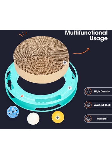 Suntek Dayanıklı Kedi Tırmalama Tahtası Kaymaz Alt Pedi Mavi