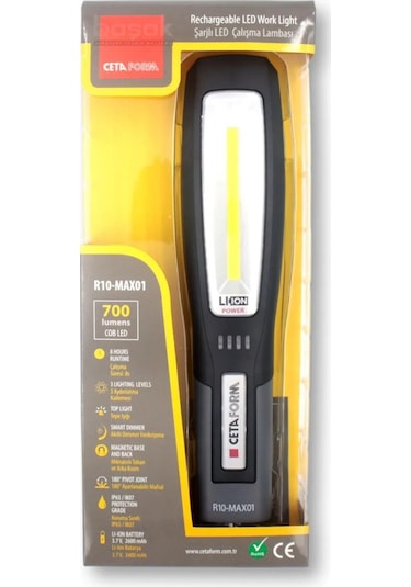 Ceta Form R10-MAX01 Şarjlı Led 700 Lümen Çalışma Lambası Gri - Siyah