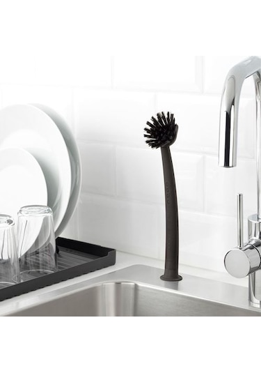 Ikea Rinnig 29 CM Vantuzlu Bulaşık Fırçası Siyah
