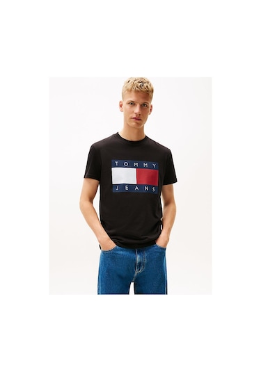 Tommy Hilfiger Tjm Reg Bıg Flag Ss Tee Ext-13777 Siyah