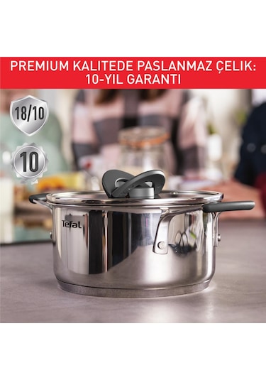 Tefal Optispace 8 Parça Çelik Tencere Seti 587635