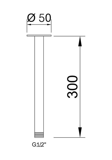 Fause Ankastre Duş Başlığı Borulu Oval Slim Metal 25 Cm Tavandan Diğer