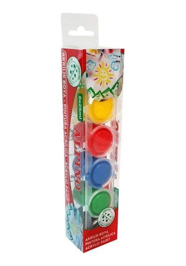 Alpino Akrilik Boya 6 Renk X 25 Ml Şeffaf Kutu Dv-203