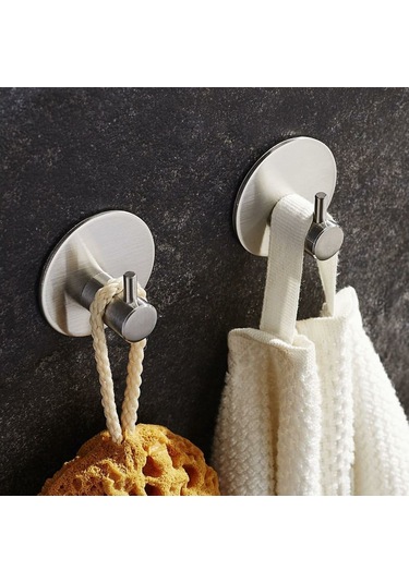 Dianziye Stainless Steel Self-adhesive Round Rail Tea Shelves - 4 Pieces, Wall-door-glass Mountable, No Drilling, Water-resistant, Space-saving Organizer Diğer