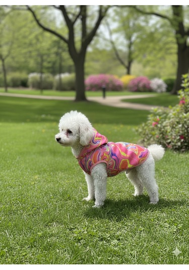 Patilinka Kedi Köpek Kışlık Kıyafet Gökkuşağı Pembe Yağmurluk