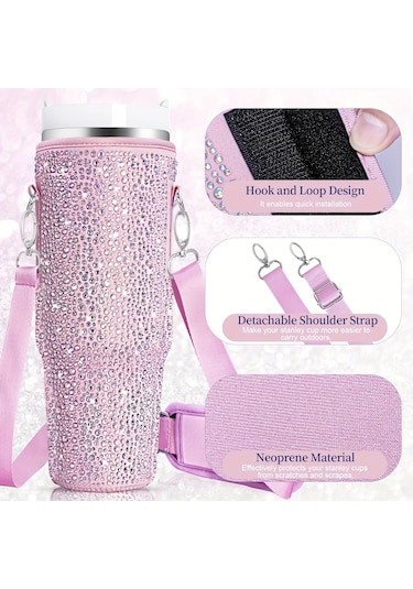 Stanley 40oz Kupası Sıcak Elmas Kapak Neopren Yalıtımlı Taşınabilir Şişe Kapağı İçin Mor