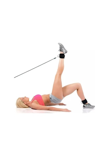 Spor Byfit Ayak Bilek Kayışı D-ring Fitness Ağırlık Çekiş Aparatı - Fuşya