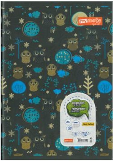 My Note Text Up Pp.kap.defter Dikişli A4 100 Yp Kareli Baykuş