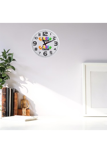 Firmaya Özel Logolu Cam Duvar Saati - Krem