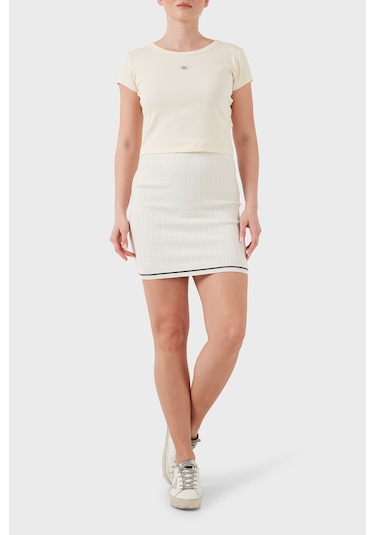 Calvin Klein Bayan Etek Lv047f364g Yas Krem Krem