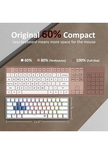 Acer Nitro Gen 2 Kablolu Oyun Klavyesi Predator 61 Key White