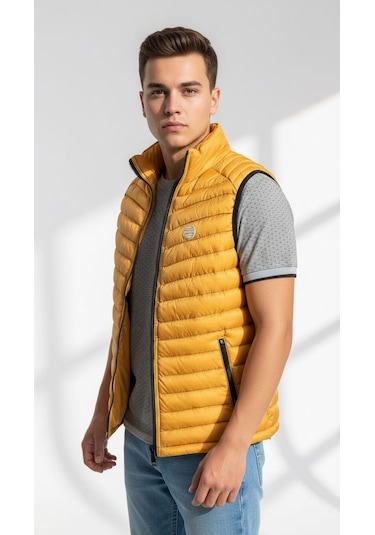 Plus Scorpion Erkek Şişme Mevsimlik Yelek Hafif, Fermuarlı, Şık Ve Rahat S-xxl HARDAL