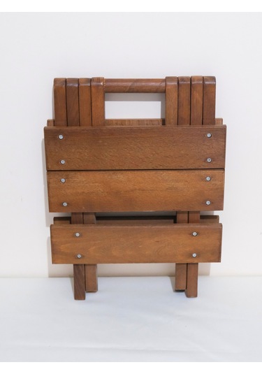 Açılır Kapanır Ahşap Tabure 35 Cm Şık Ve Dayanıklı Ceviz