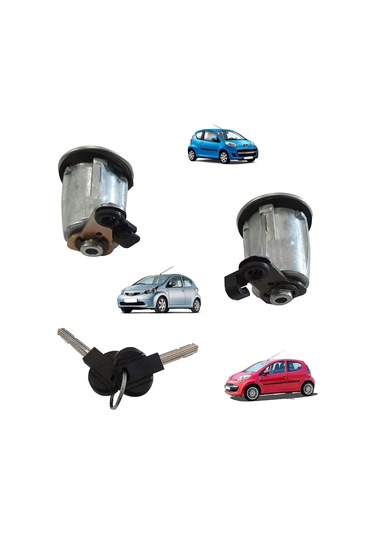 Peugeot 107 Citroen C1 Toyota Aygo 05-14 İçin Silindir Kapı Kilidi Silindir Anahtar Seti