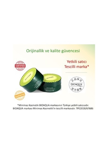Bioaqua Yeşil Turmalin Kristal Kolajen Sıkılaştırıcı Göz Maskeler