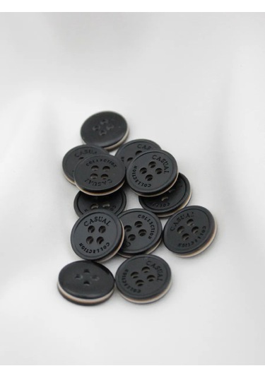 The New Button Karbonat Düğmeler Siyah Küçük 15 Mm 12 Adet. 275179815