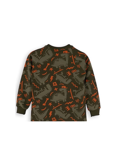 Denokids Kaykay Dino Erkek Çocuk Sweatshirt - Kahverengi