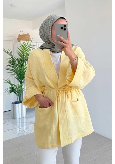 Müslin Kimono - Sarı Sarı
