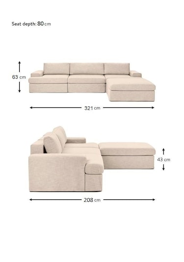 Mode Siesta Pro Kuş Tüyü Köşe Koltuk 4 Modül 05 Numara Bej Keten