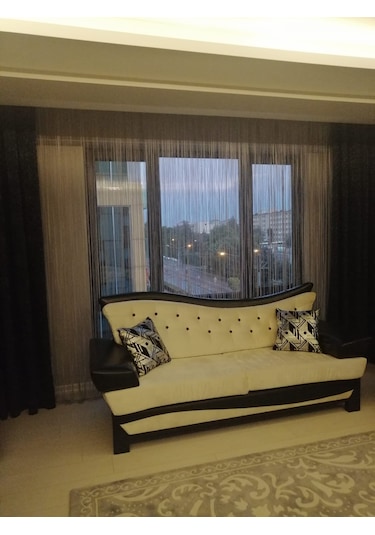 İp Model Gri Renk İp Perde 300 270 Cm - 2 Mm Şerit Gri