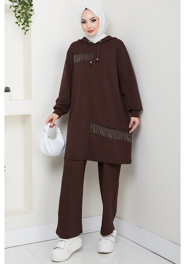 Zincir Detay Oysho İkili Takım 1660 - Kahve Kahverengi